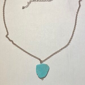 Turquoise Statement Necklace 36”-28” Long